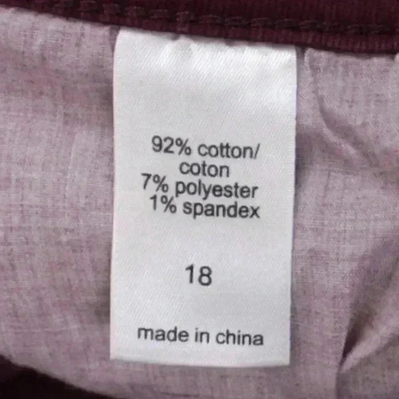 Maurices ‎cropped jean SIZE 18 burgundy - Picture 7 of 7